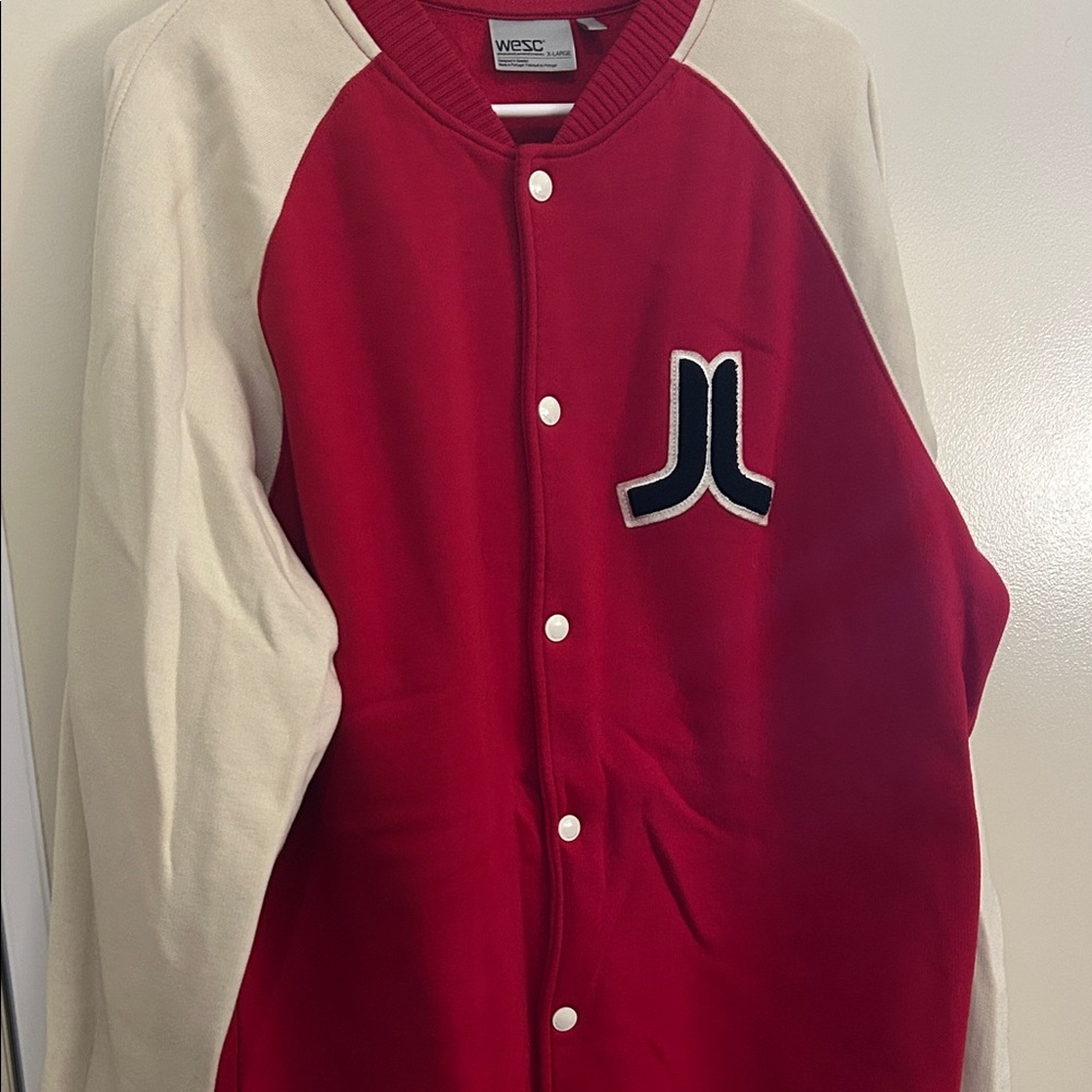 Wesc Red and Cream Varsity Jacket